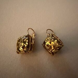 Kate Spade Gold Glitter Earrings